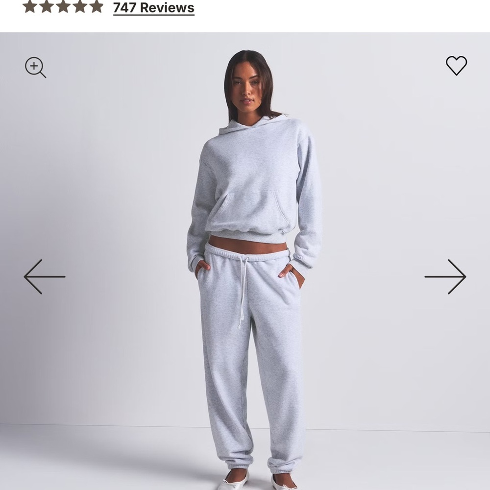 SKIMS Light Heather Gray Cotton Fleece Joggers